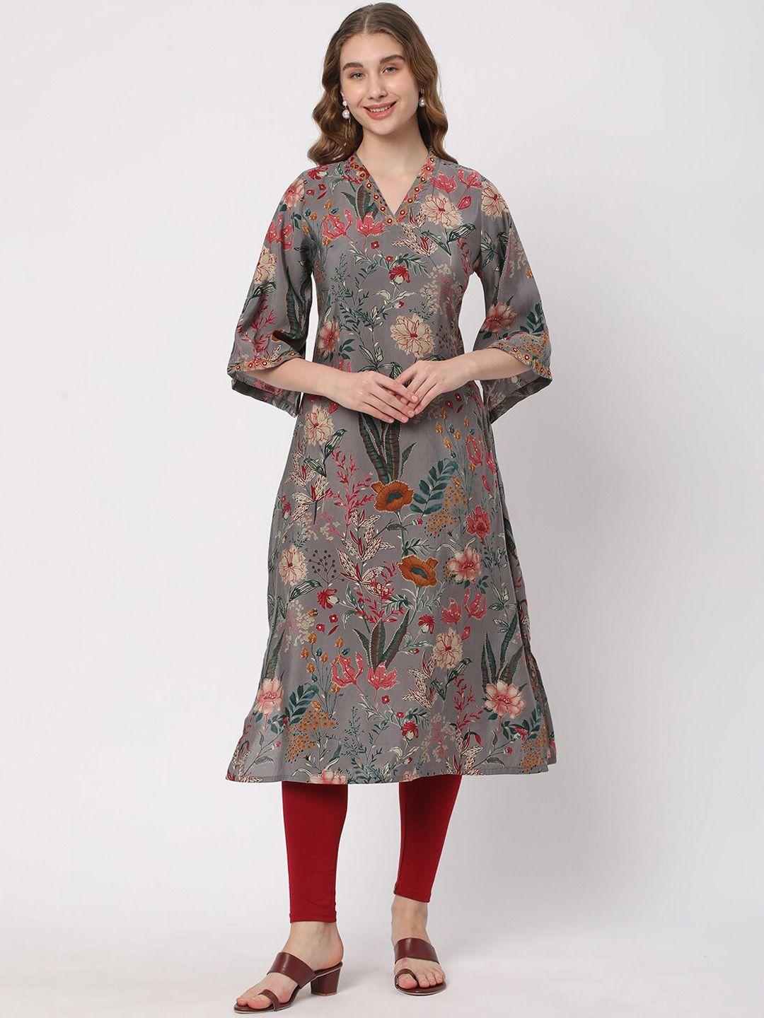 r&b women grey kurta