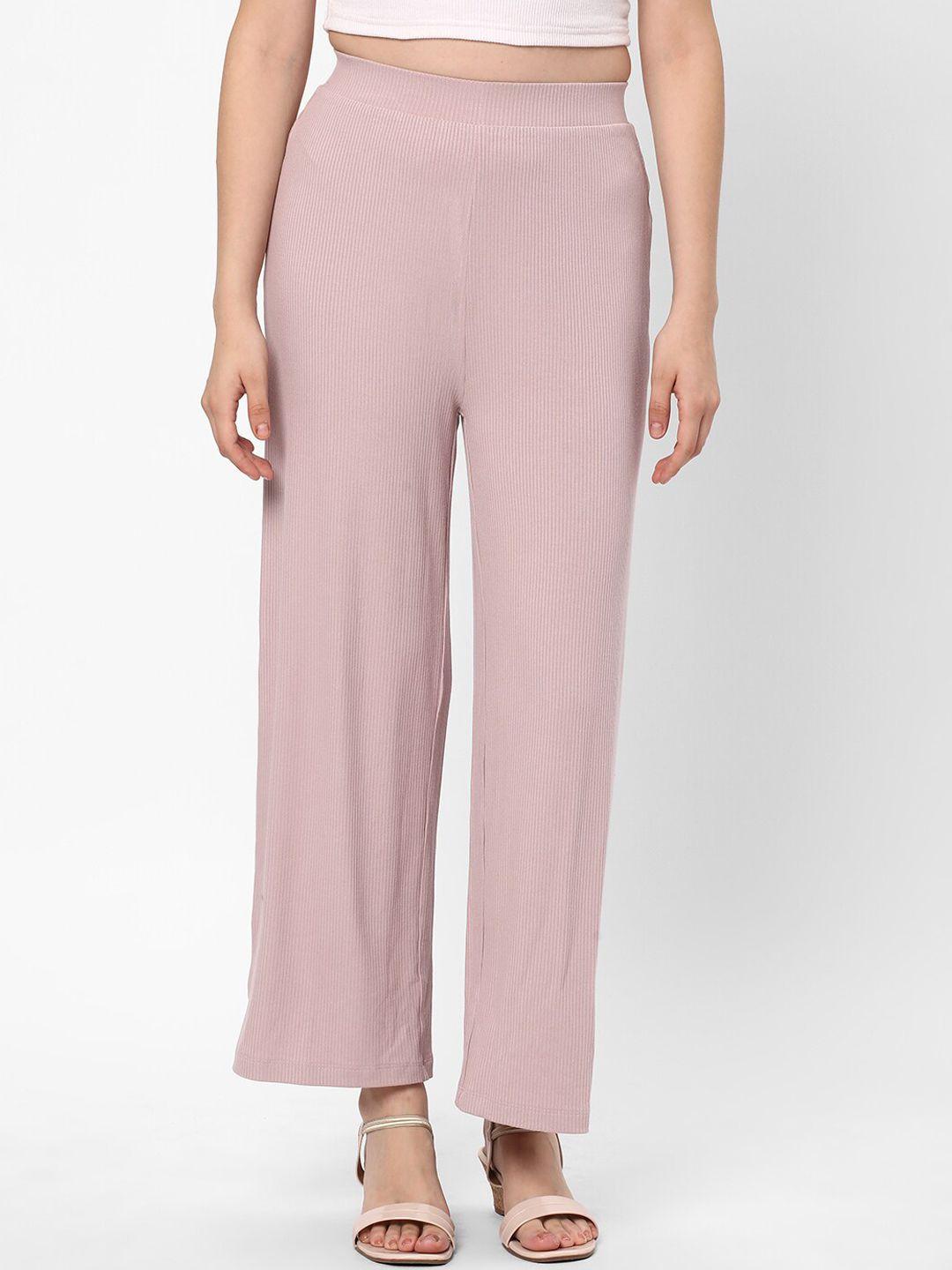 r&b women high-rise straight fit trousers