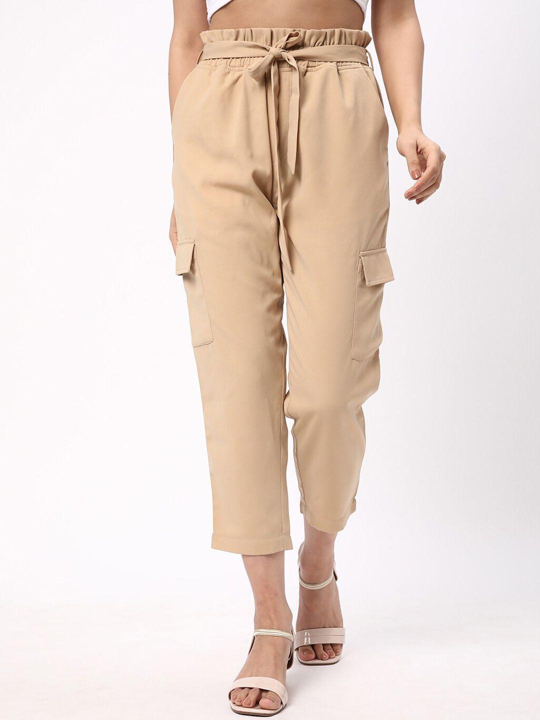 r&b women mid rise cargo trousers