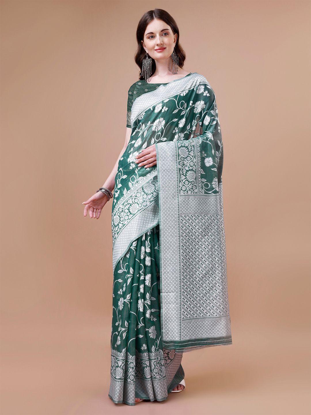r k maniyar floral woven designed silk cotton mysore silk saree