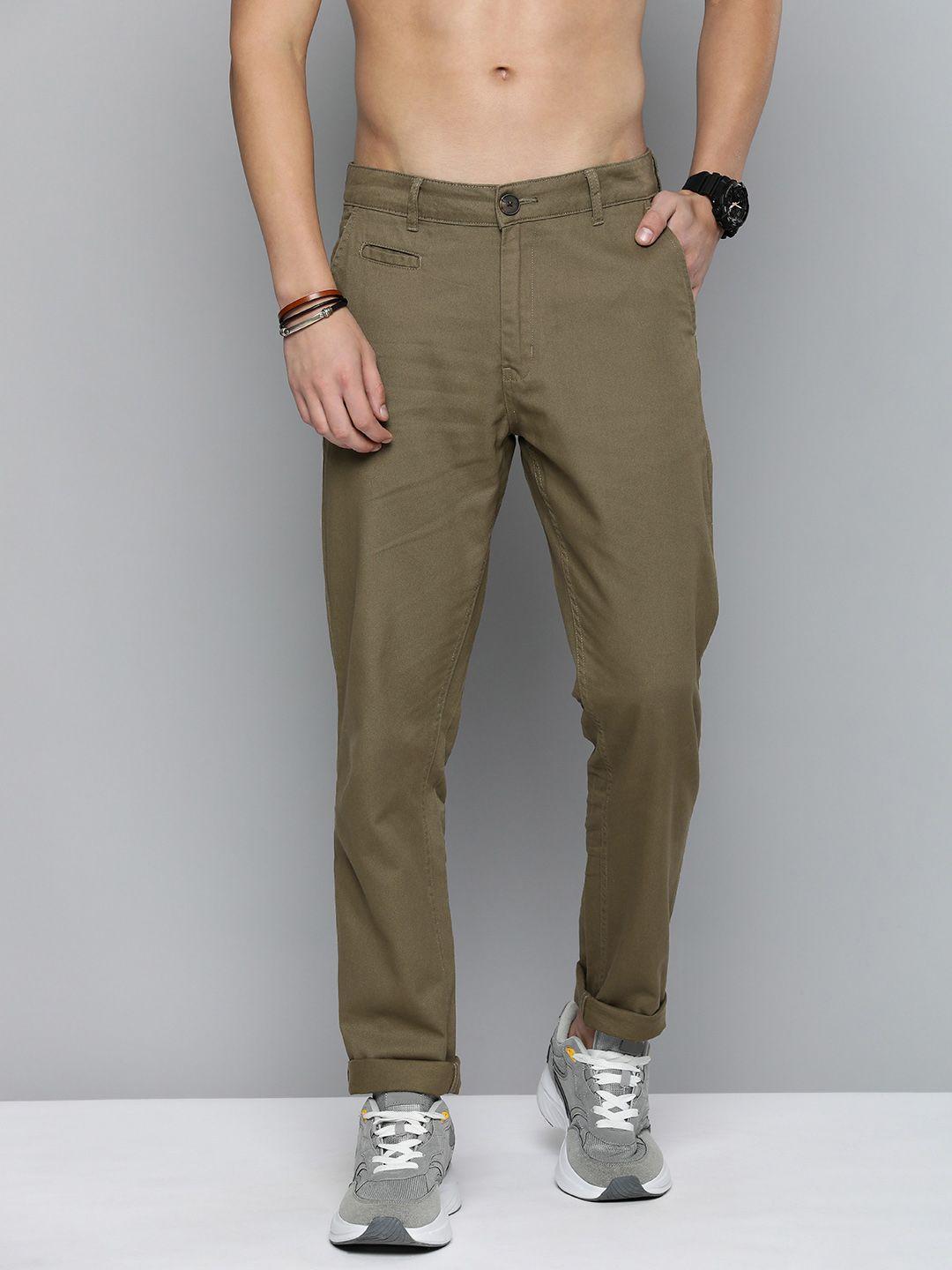 r.code by the roadster life co. men regular fit pure cotton chinos trousers