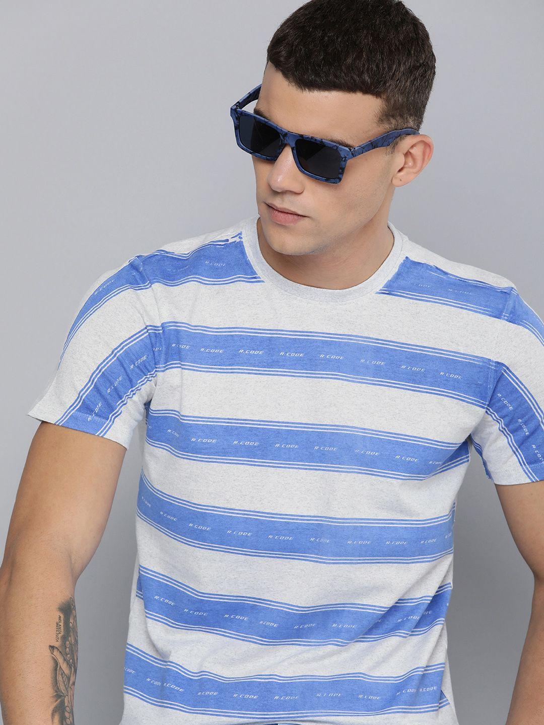 r.code by the roadster life co. men striped t-shirt