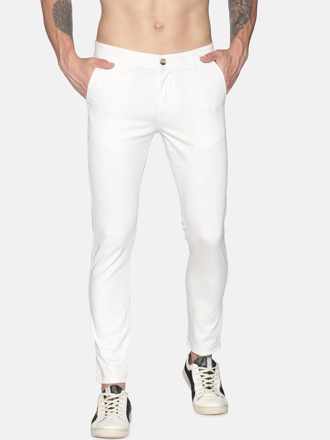 raa jeans men white skinny fit regular trousers