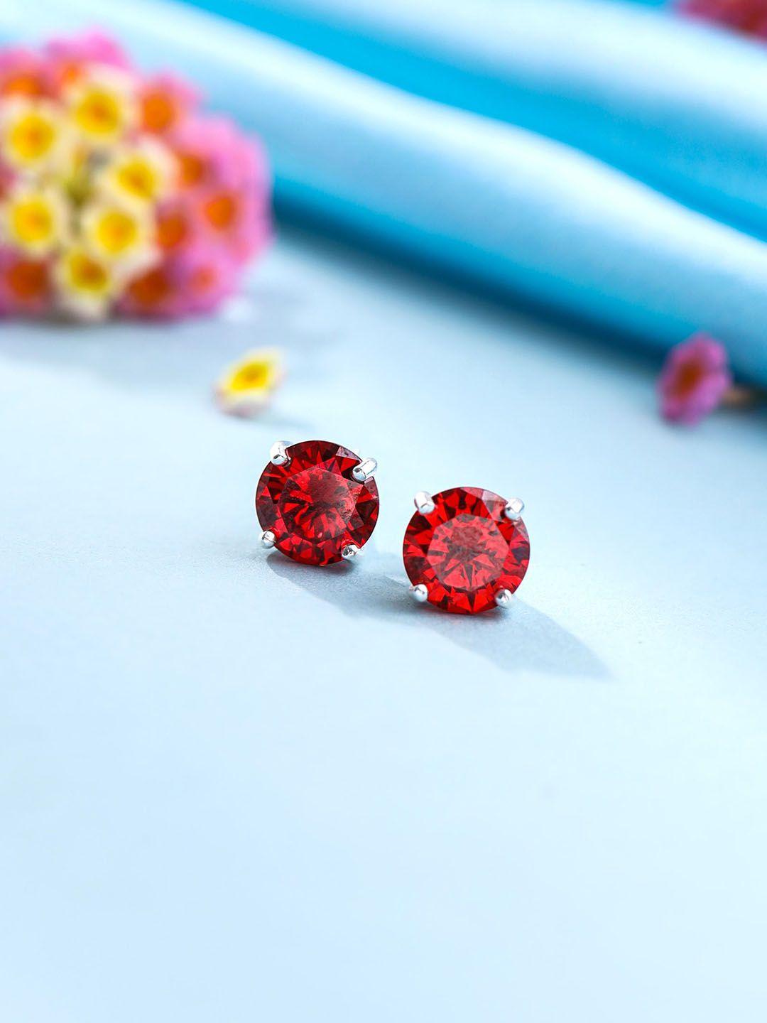 raajsi by yellow chimes red contemporary studs earrings