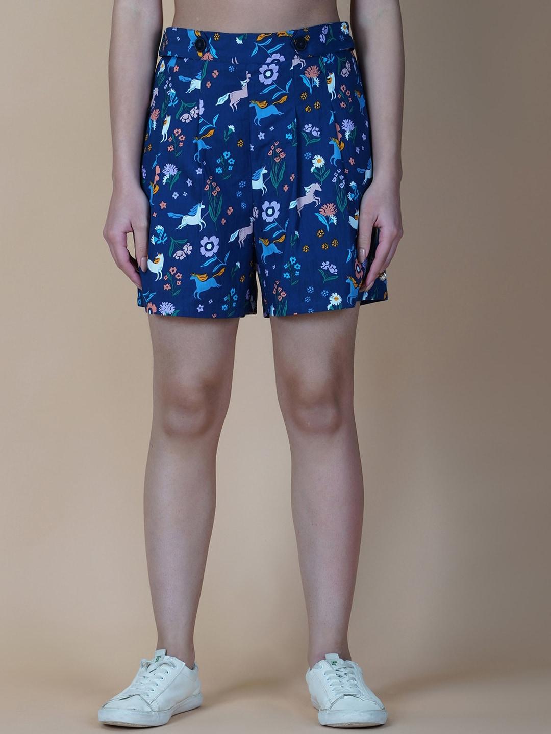 raassio women floral printed shorts