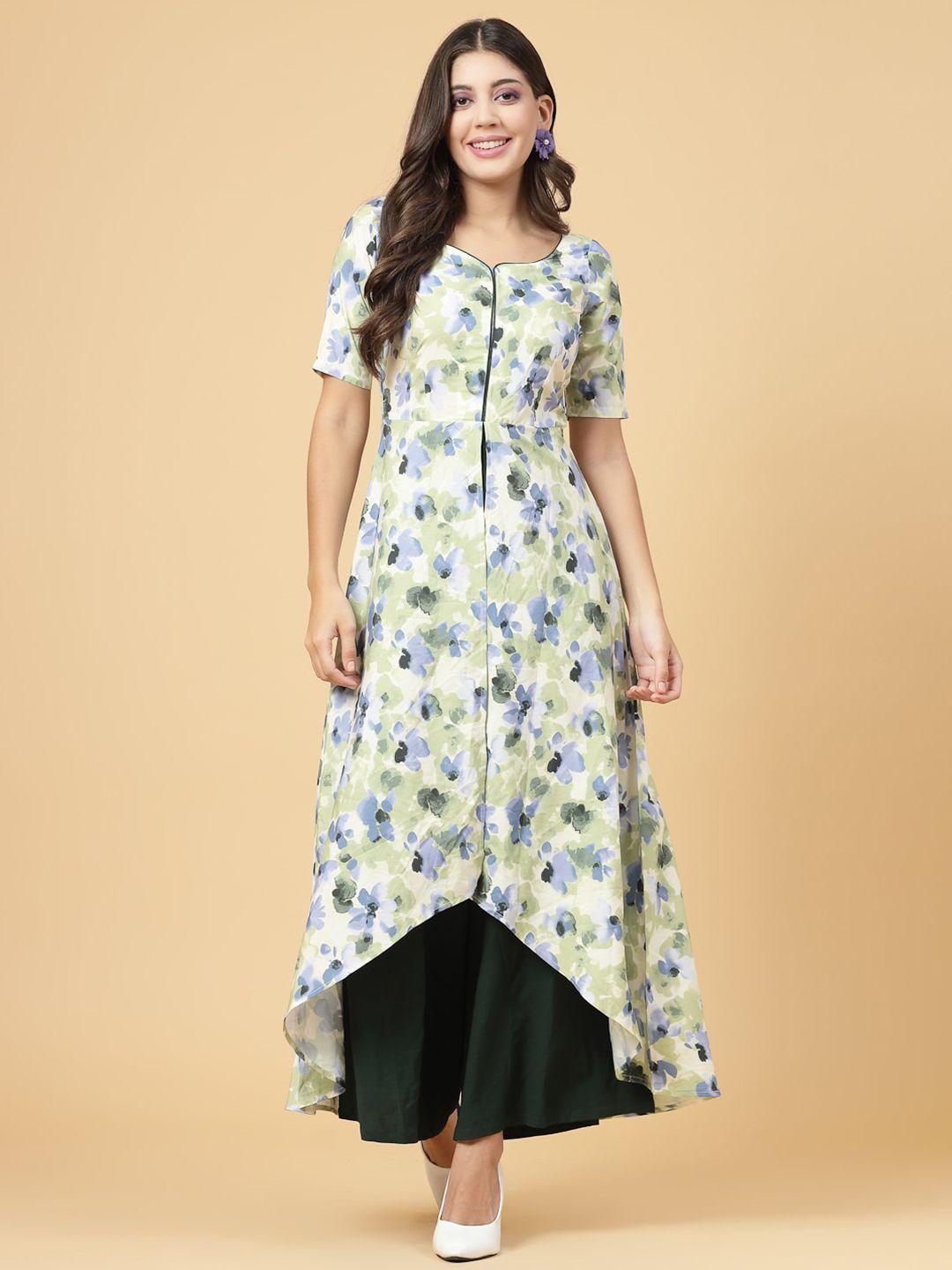 raassio floral printed basic jumpsuit with layered