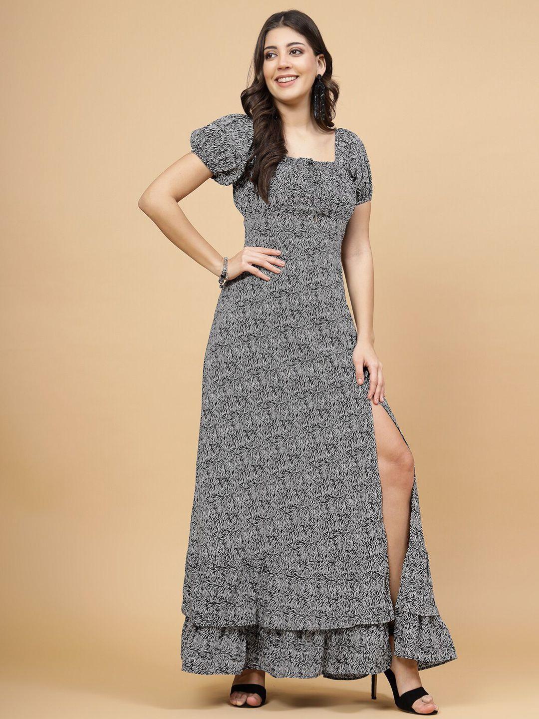 raassio print crepe maxi dress