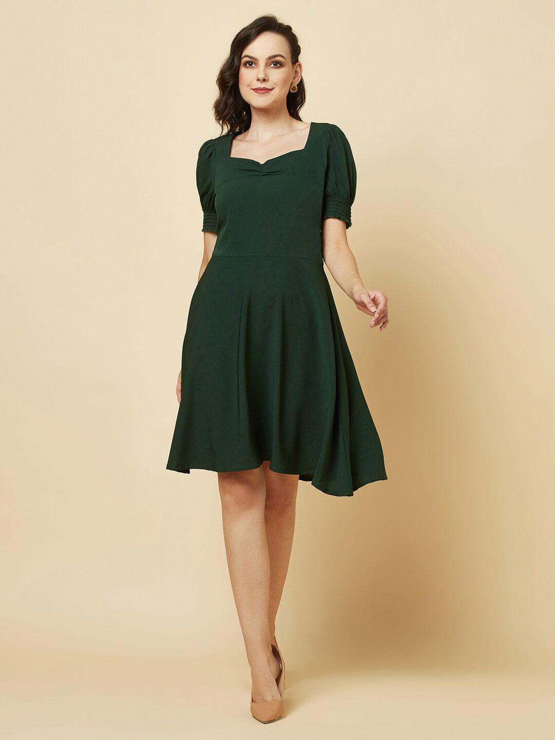 raassio sweetheart neck ruched fit & flare dress