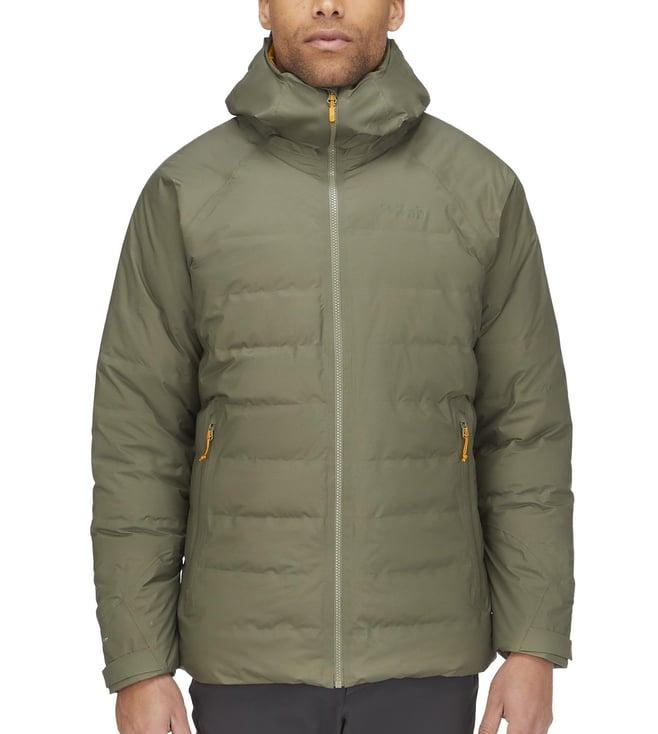 rab light khaki valiance regular fit puffer jacket