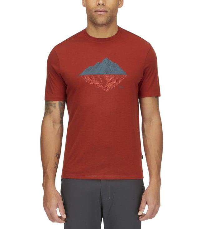 rab tuscan red crimp reflection print regular fit t-shirt