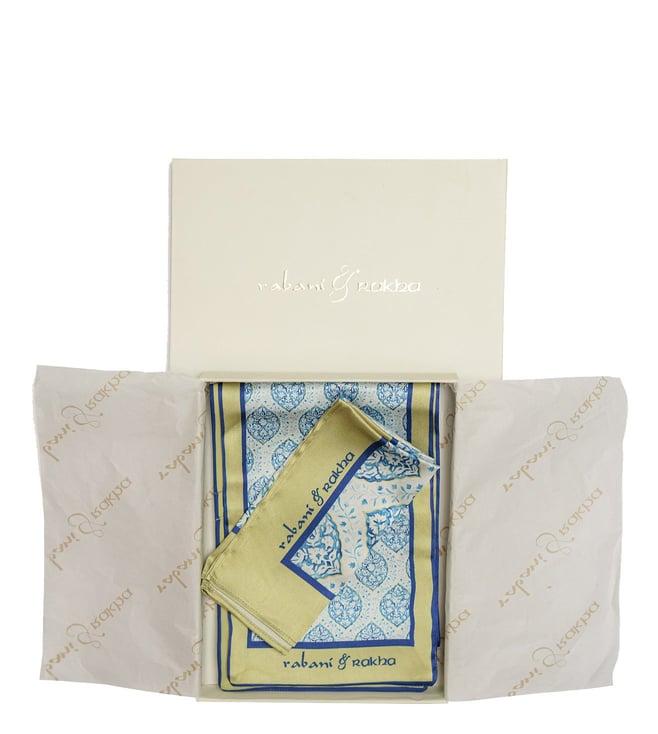 rabani & rakha multicolored neck stole & pocket sqaure gift box