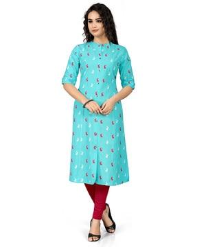 rabbit print straight kurta