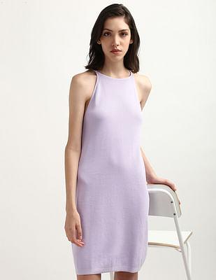 racer back solid a-line dress