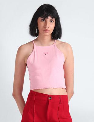 racer script crop top