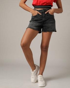 rachel high-rise denim shorts