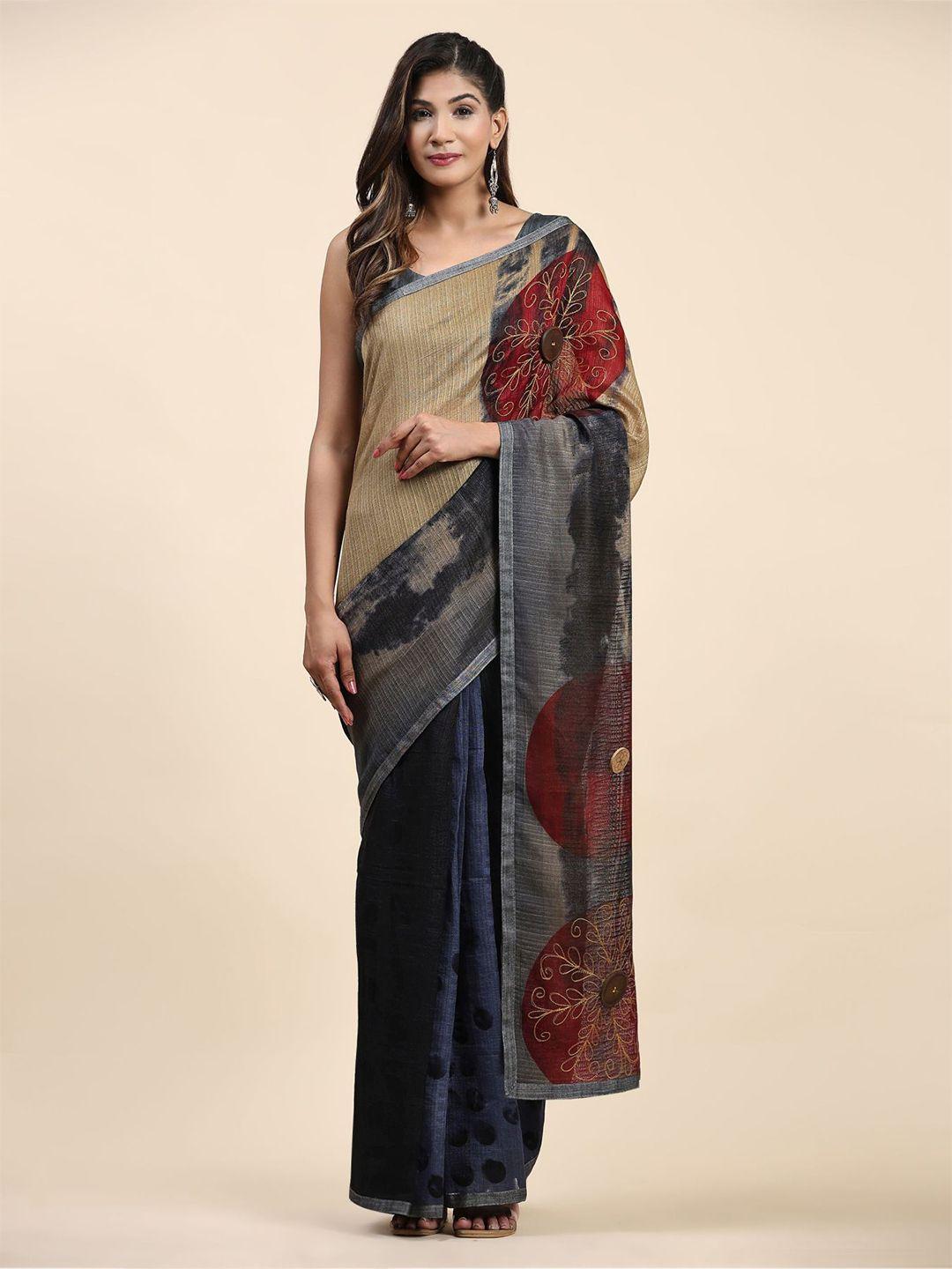 rachna abstract printed beads and stones detail saree