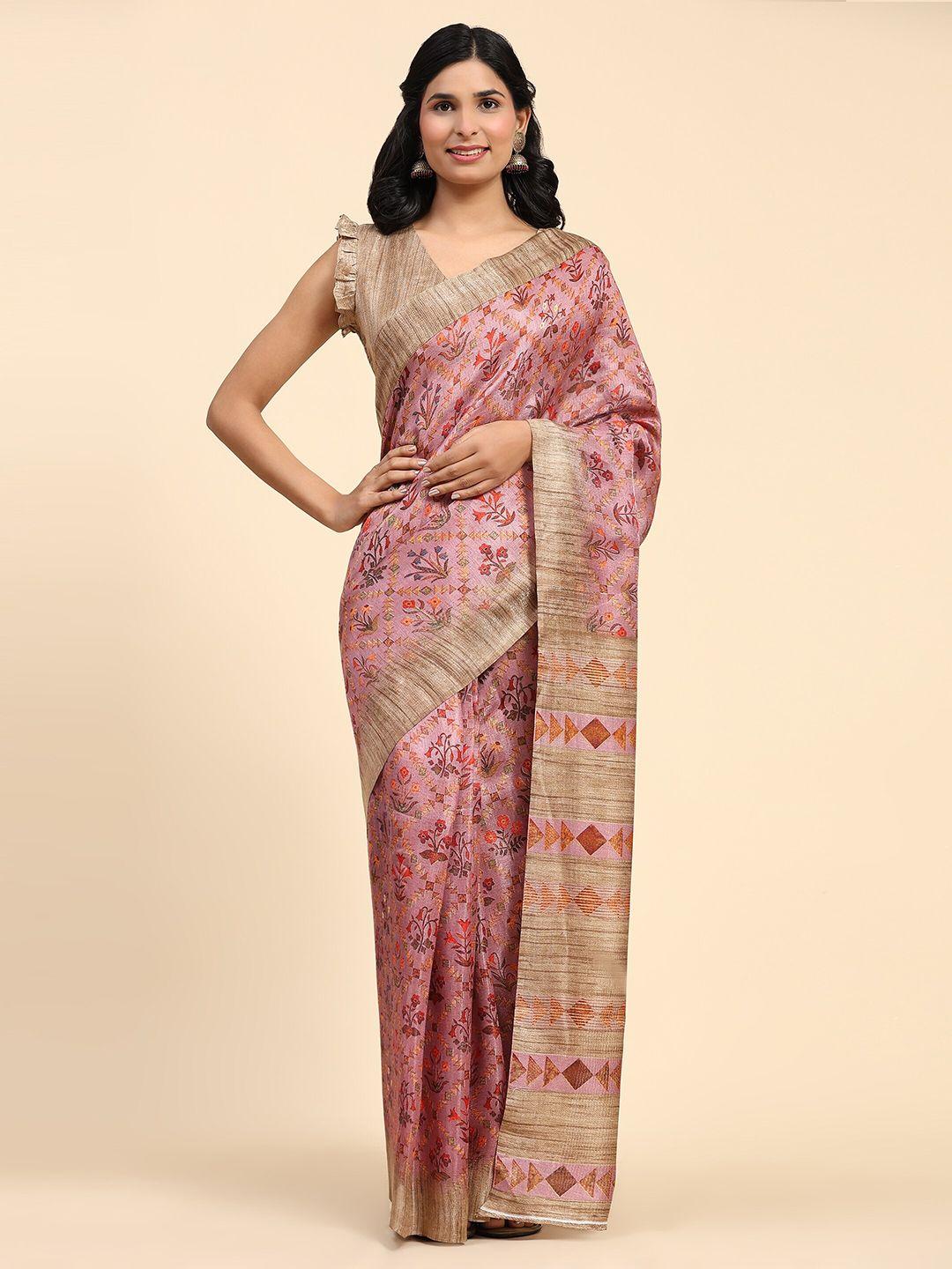 rachna batik floral printed ready to wear saree