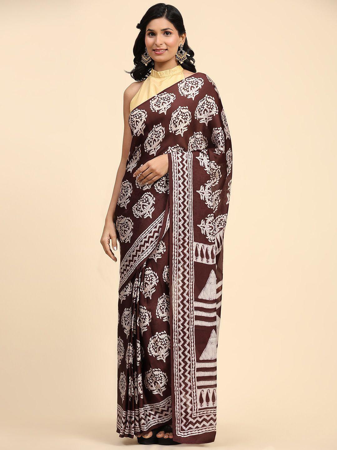 rachna batik printed satin ready to wear ilkal saree