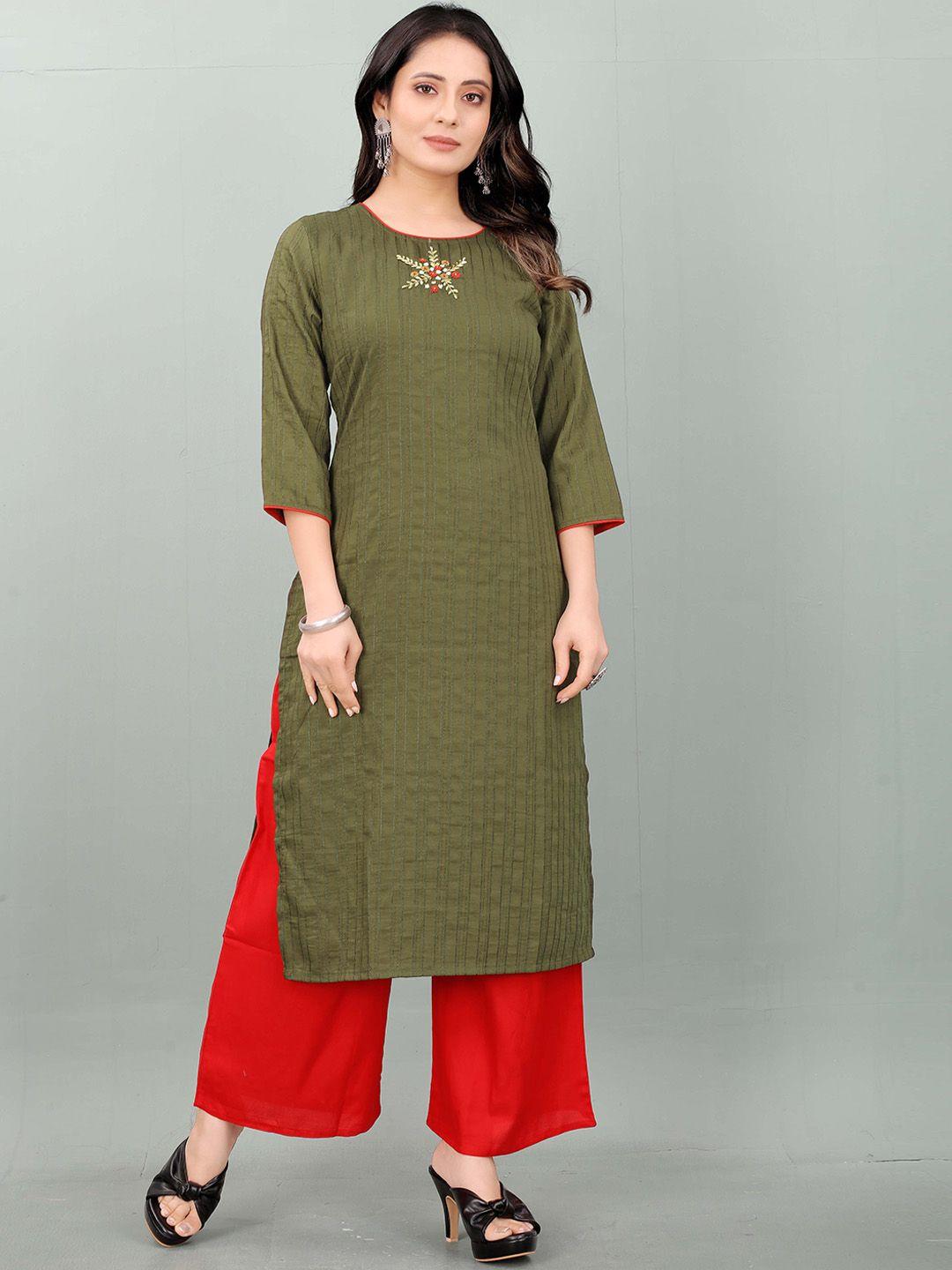 rachna floral embroidered kurta with palazzos