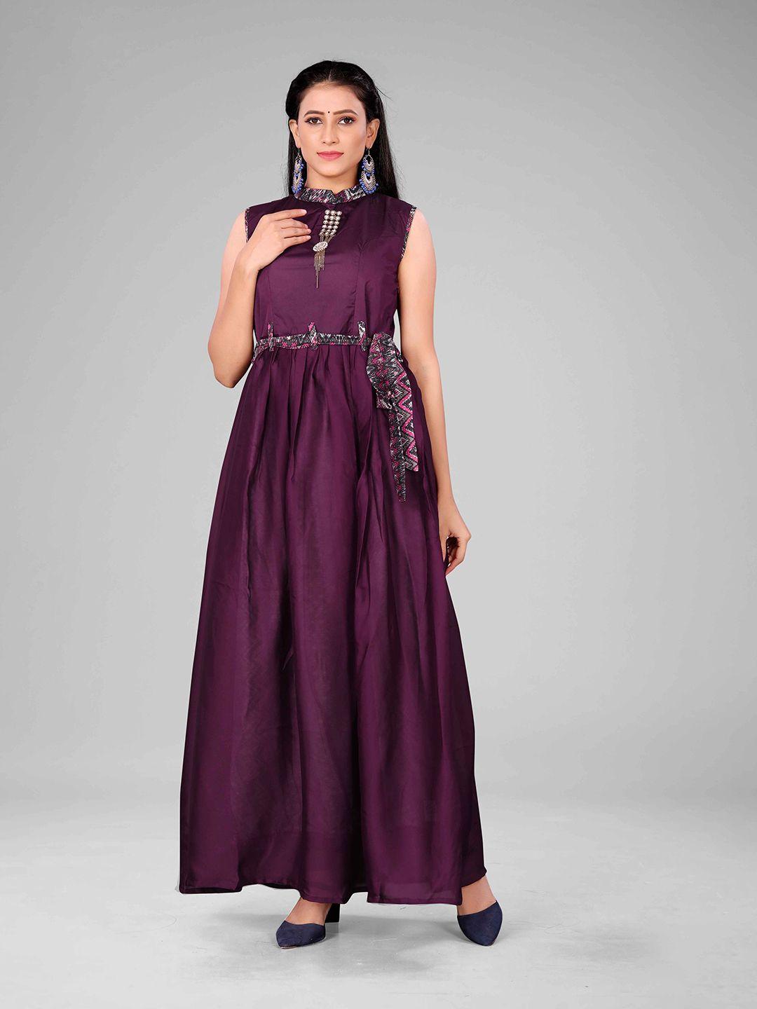 rachna women purple maxi party wear gown dress