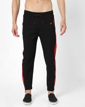 radar slim fit track pants with contrast side taping