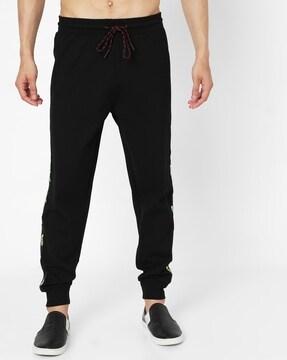 radar tape in slim fit track pants