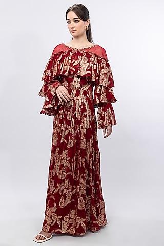 radiant red brasso dress