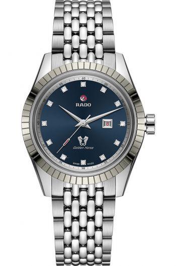 rado hyperchrome classic blue dial automatic watch with steel bracelet for women - r33103713
