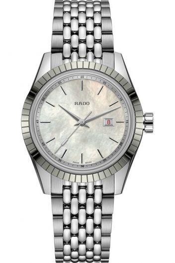 rado hyperchrome classic mop dial quartz watch with steel bracelet for women - r33104918