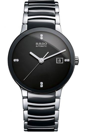 rado centrix black dial automatic watch with ceramic strap for men - r30941702