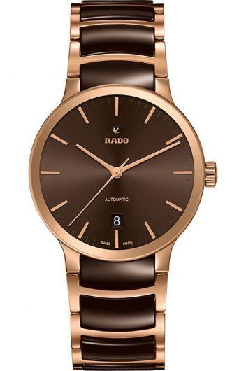 rado centrix brown dial automatic watch with steel & ceramic bracelet for men - r30036302