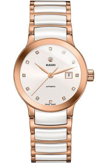 rado centrix silver dial automatic watch with steel & ceramic bracelet for women - r30183742