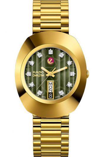 rado diastar original  dial automatic watch with steel & yellow gold pvd bracelet for men - r12413533