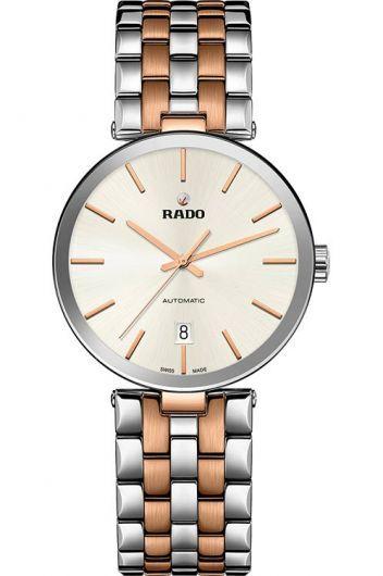 rado florence classic white dial automatic watch with steel & rose gold pvd bracelet for men - r48901103