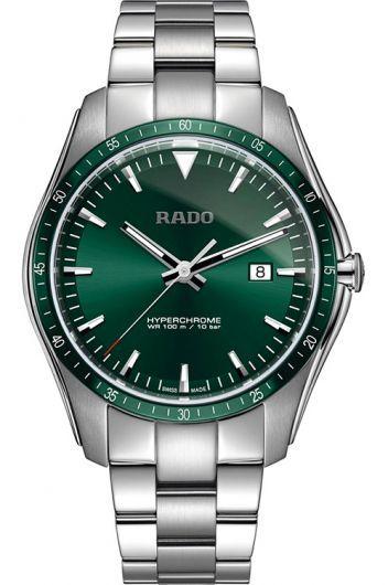 rado hyperchrome green dial quartz watch with steel bracelet for men - r32502313