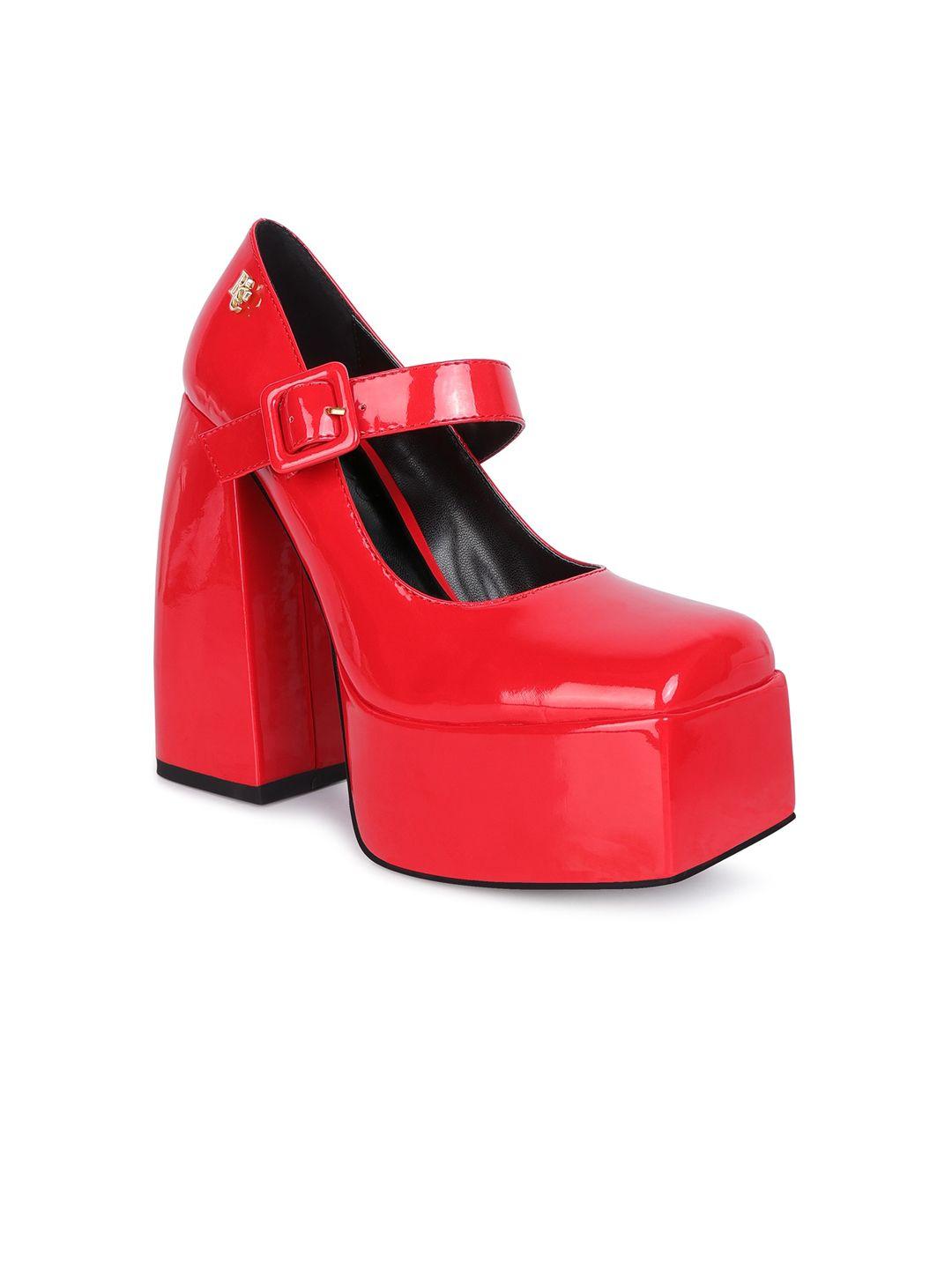 rag & co square toe block heels pumps