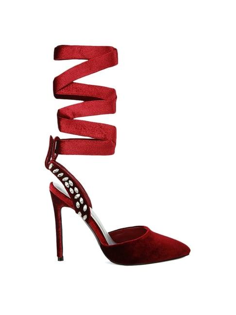 rag & co women's burgundy gladiator stilettos