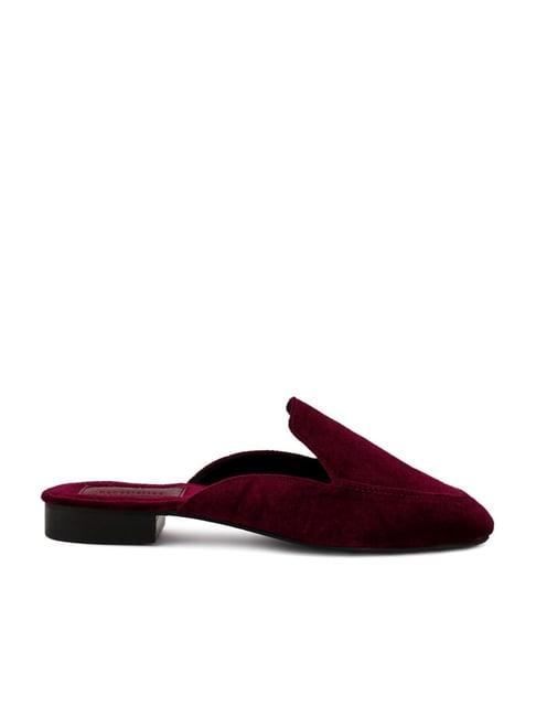 rag & co women's burgundy mule shoes