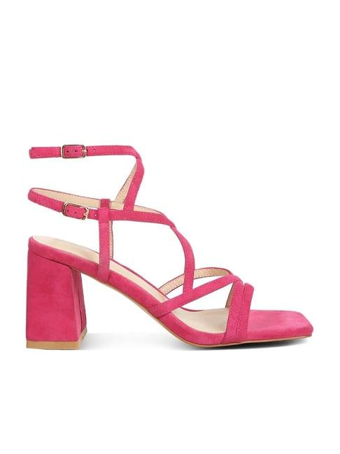 rag & co women's fuchsia ankle strap sandals