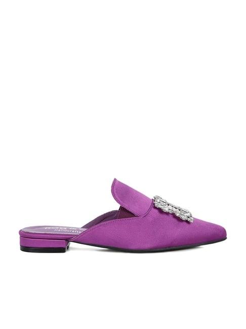 rag & co women's purple mule shoes