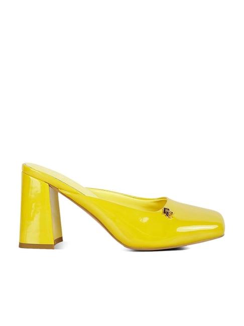 rag & co women's yellow mule shoes