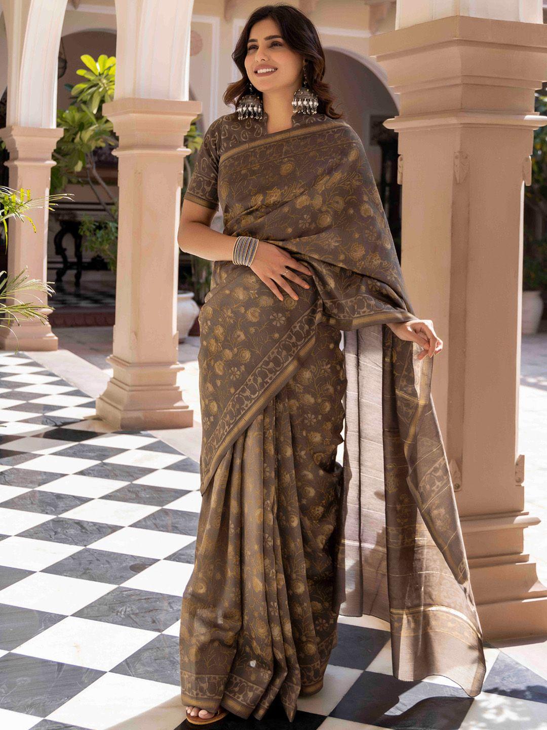 ragavi floral printed chanderi saree