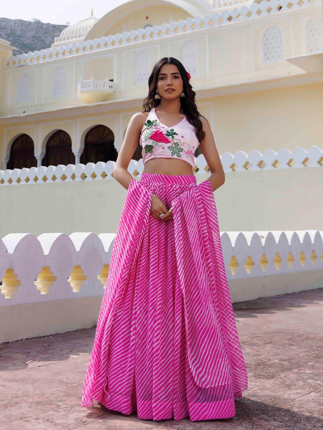 ragavi lehariya printed patchwork ready to wear lehenga & blouse with dupatta