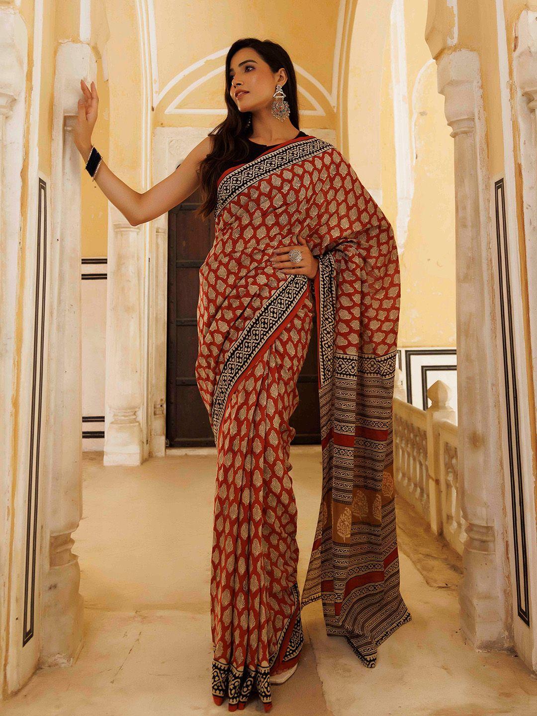 ragavi printed pure cotton saree