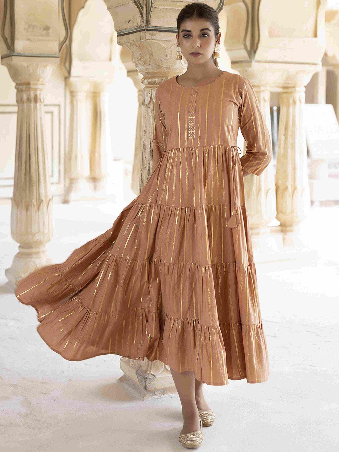 ragavi women nude-coloured anarkali kurta