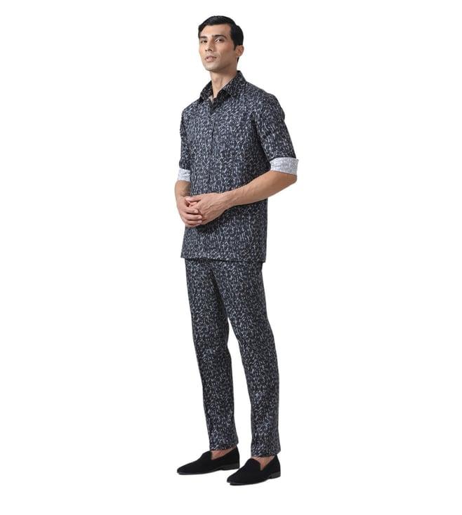 raghavendra rathore jodhpur black & grey chic comfort unwind in style with our night suit