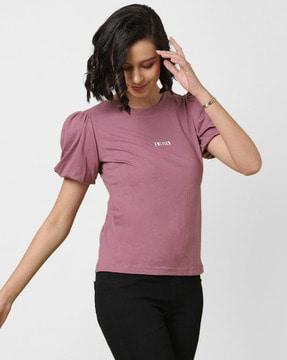 raglan-sleeve round-neck top