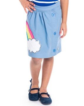rainbow applique a-line skirt