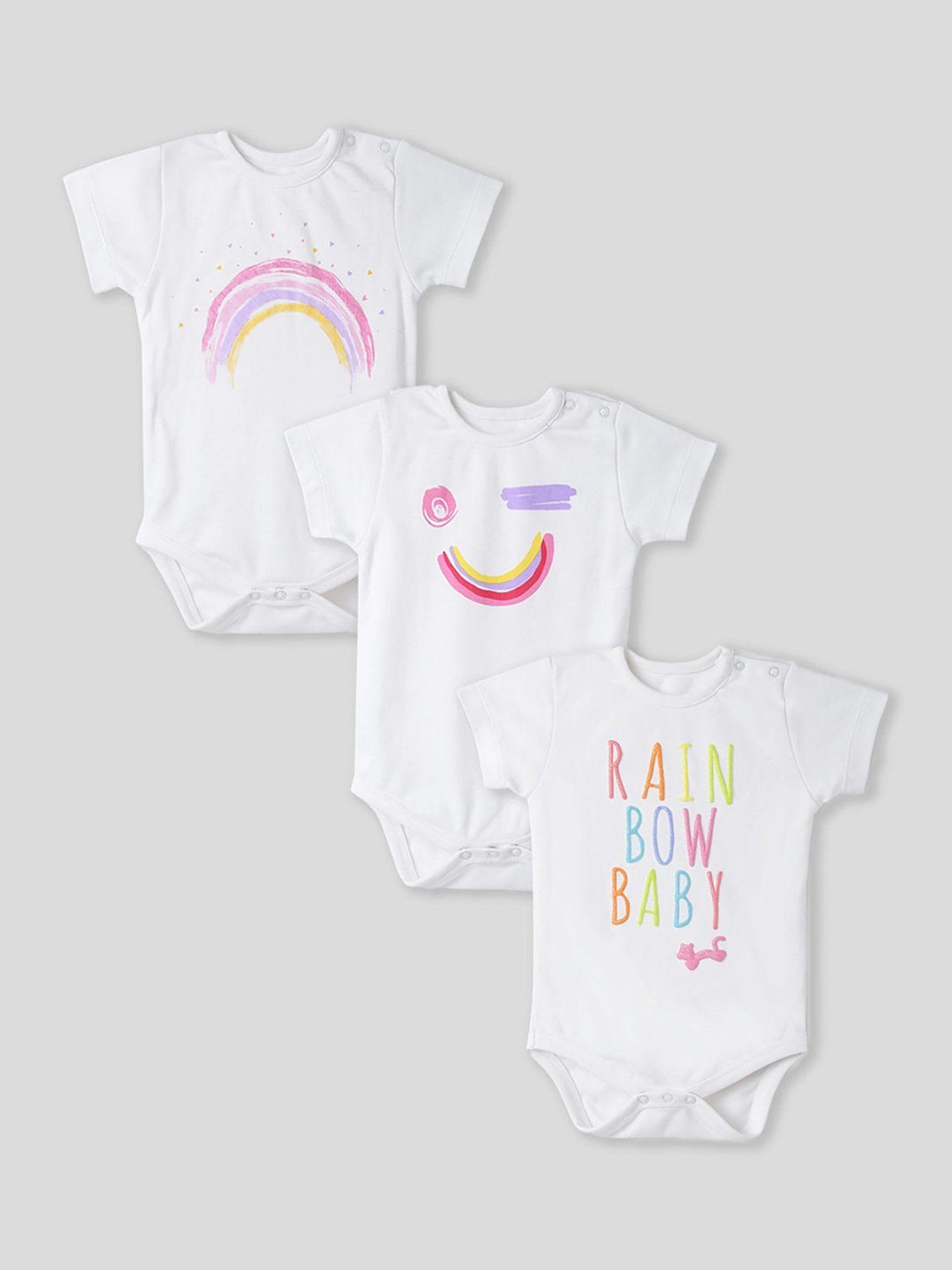rainbow baby bodysuit (pack of 3)