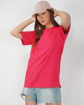 rainbow print loose fit crew-neck t-shirt